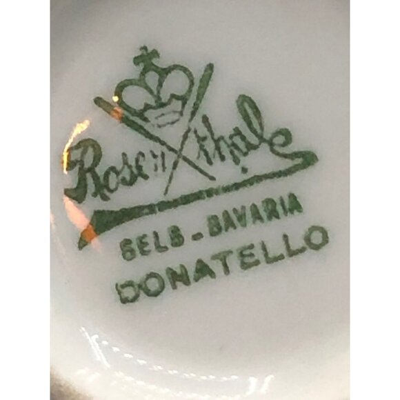 Antique Rosenthal Selb Bavaria Hand Painted Porcelain Dish W/ Handles Purple Lil - Picture 9 of 14